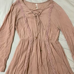 Pink/nude-pink boho dress.